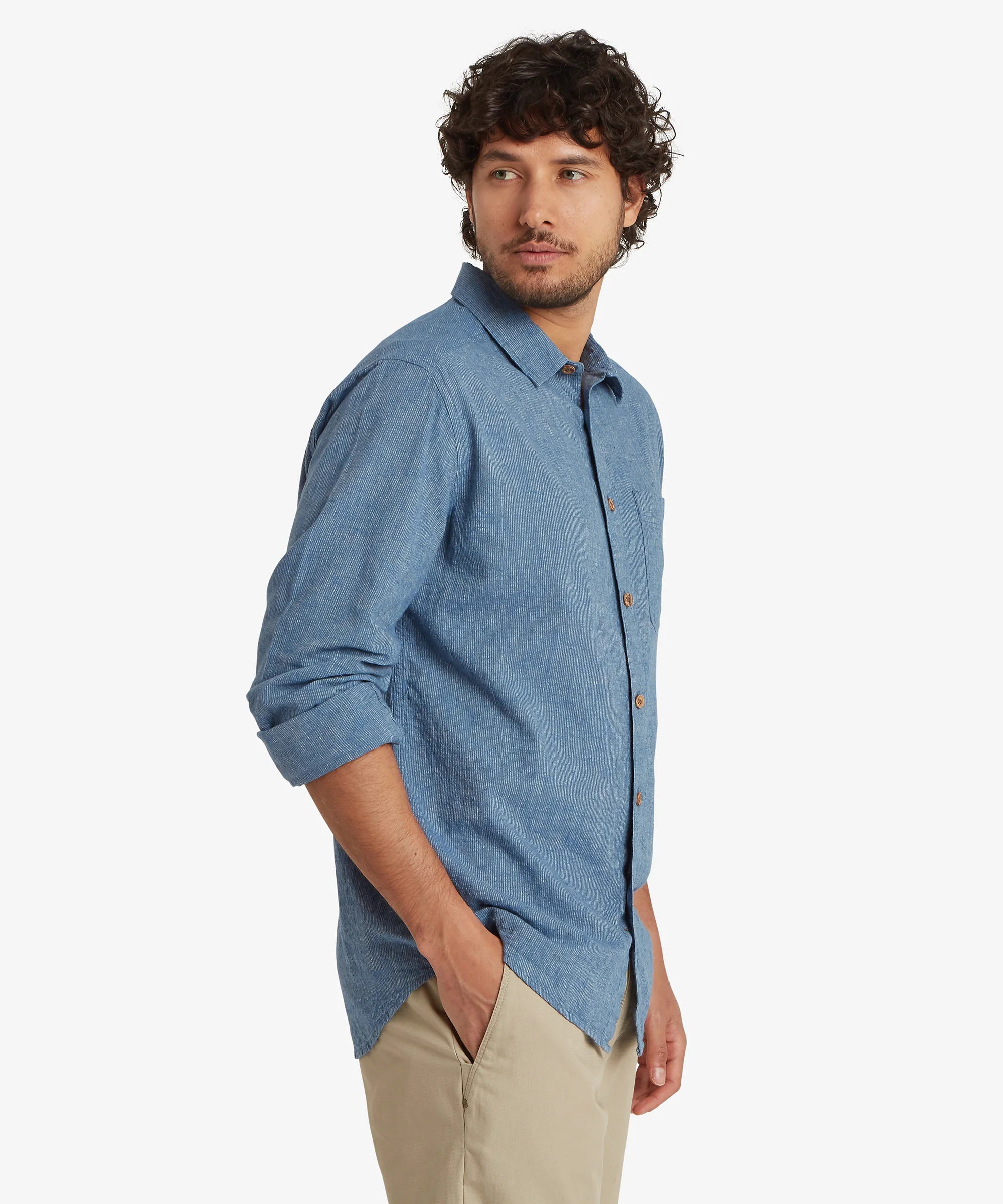Habba Long Sleeve Shirt - Seaport Blue - Image 7