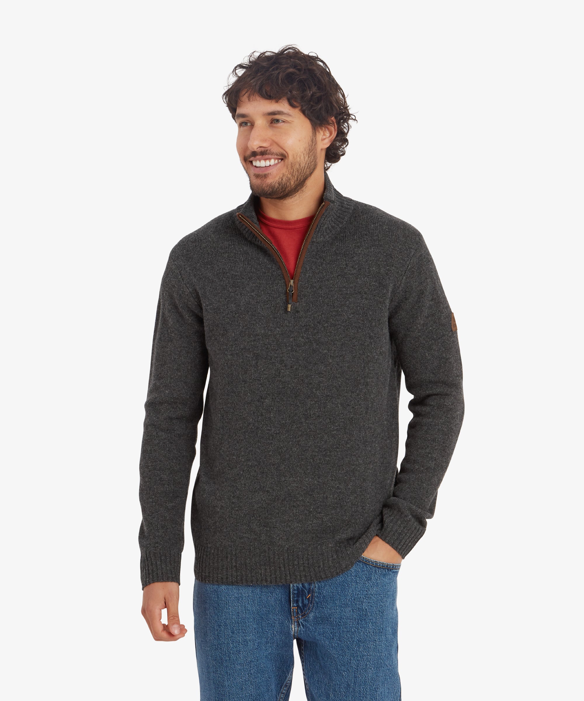 Kangtega Quarter Zip Sweater - Charcoal - Image 2