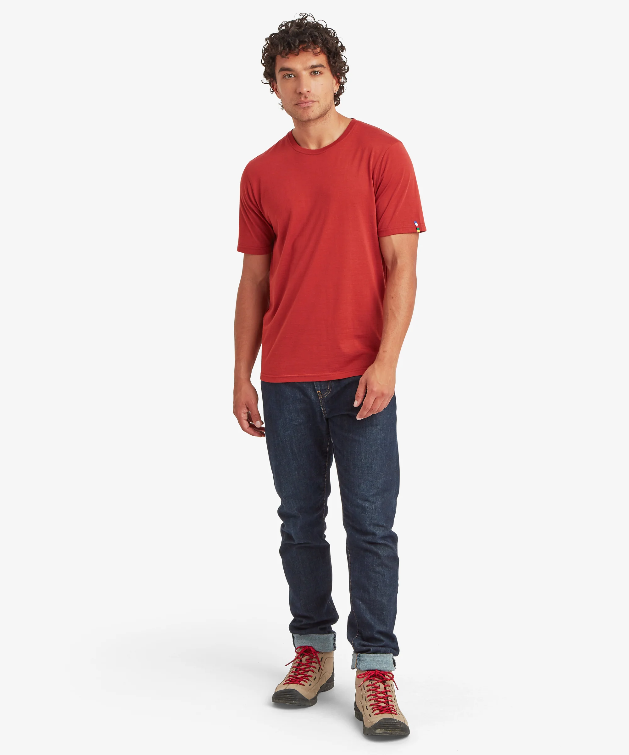 Nanda Merino Short Sleeve T-Shirt - Rust - Image 3