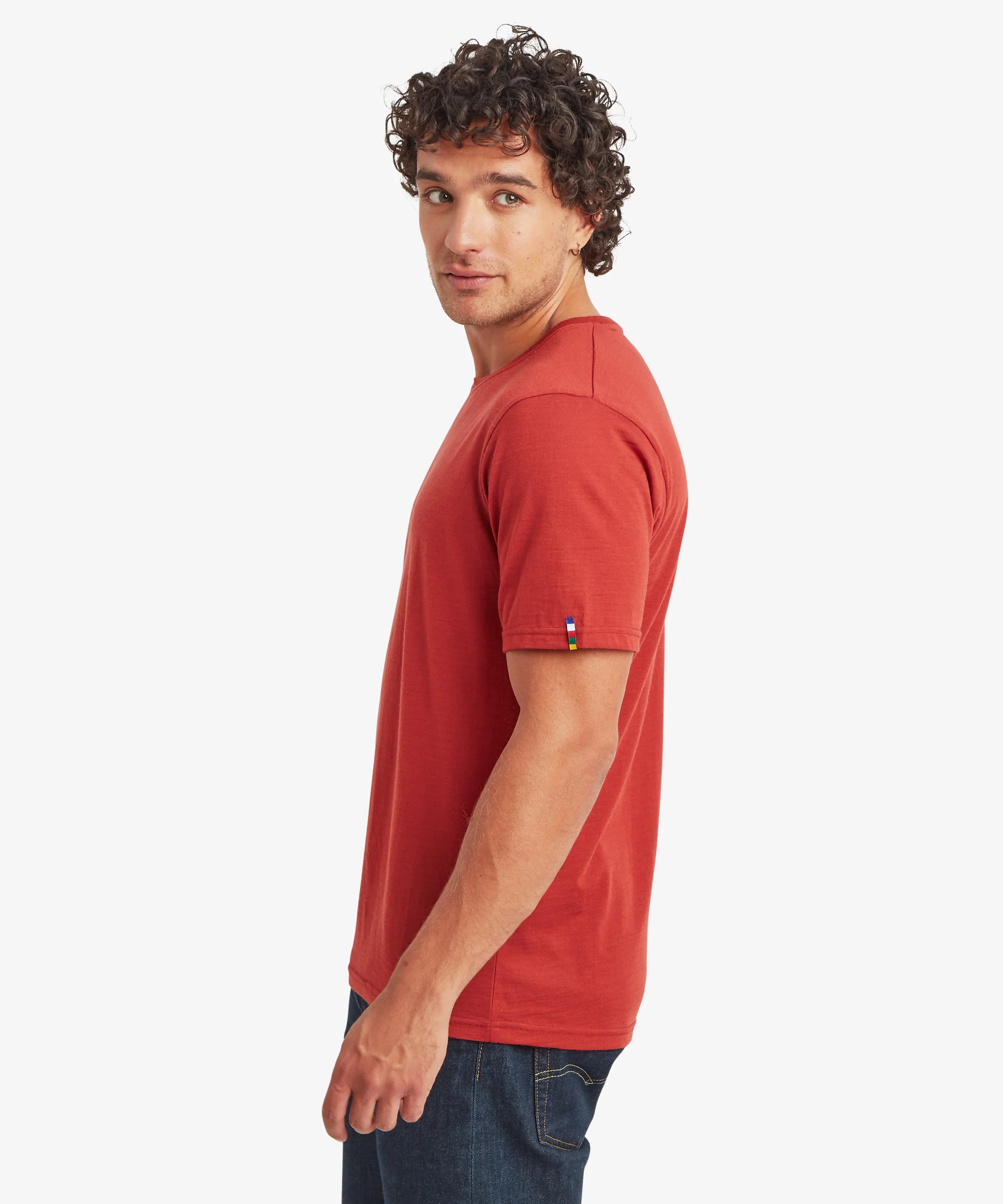 Nanda Merino Short Sleeve T-Shirt - Rust - Image 4