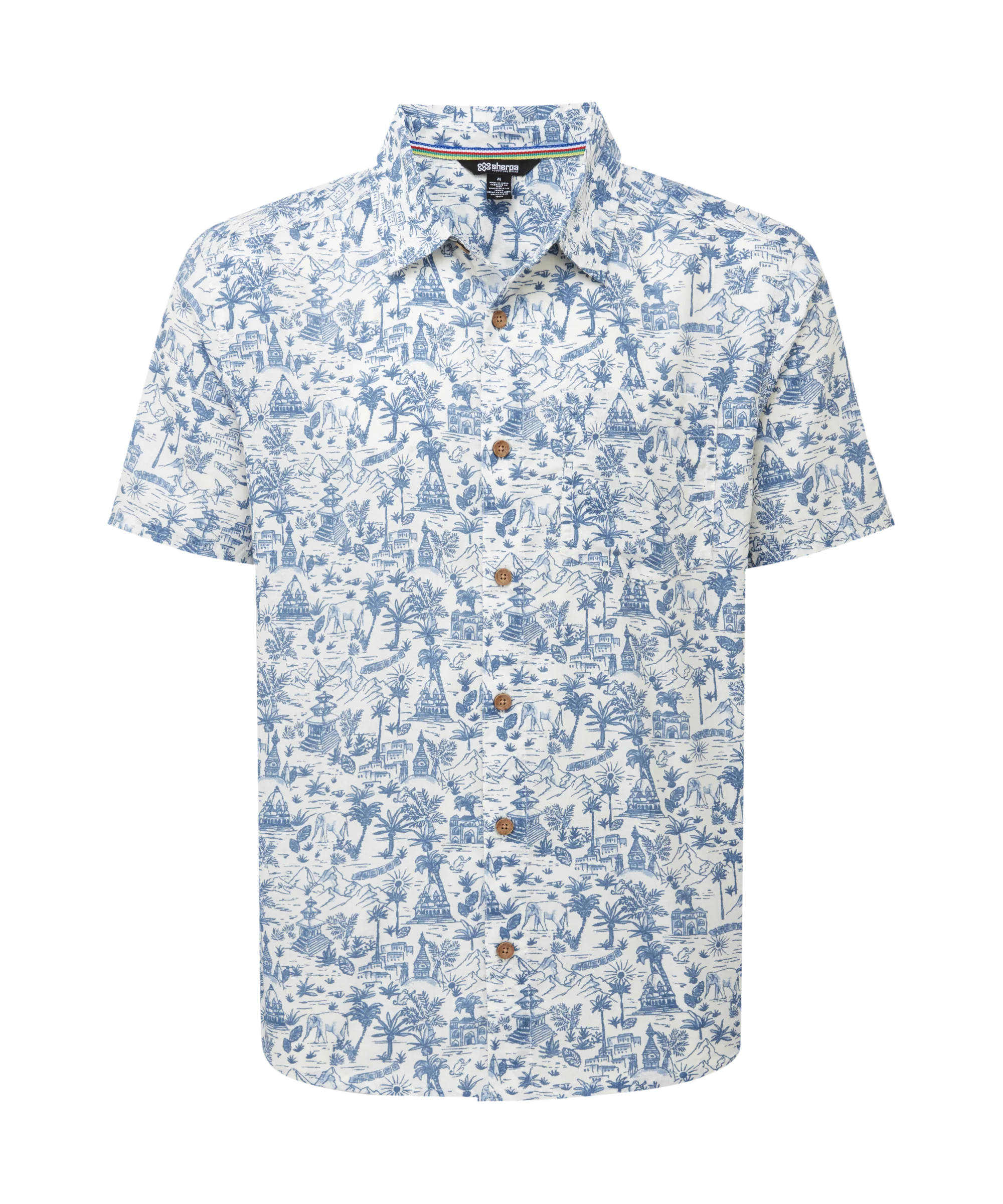 Ravi Short Sleeve Shirt - Katha White/Blue