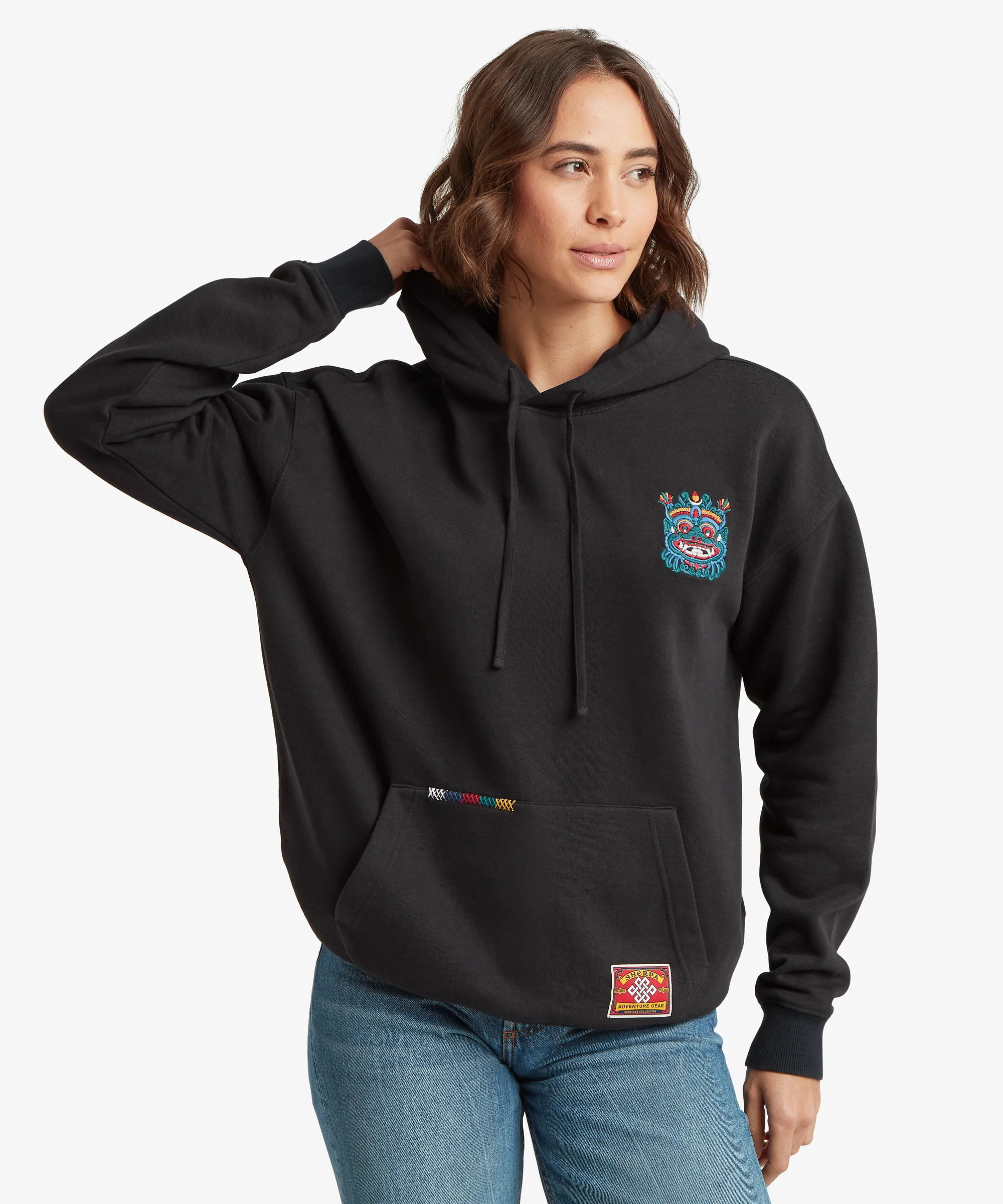 Unisex Tarcho Mask Hoodie - Black - Image 4