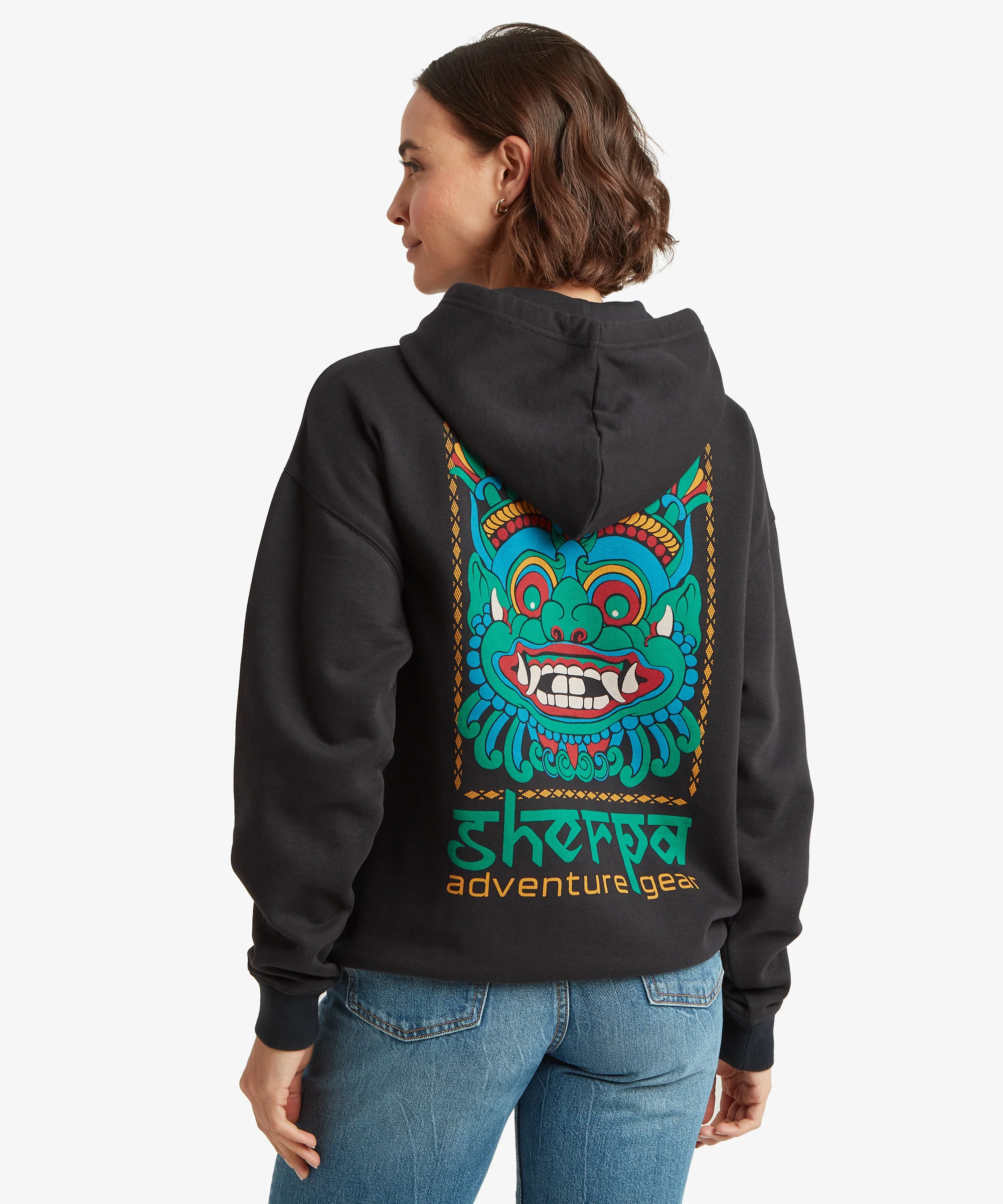 Unisex Tarcho Mask Hoodie - Black - Image 8