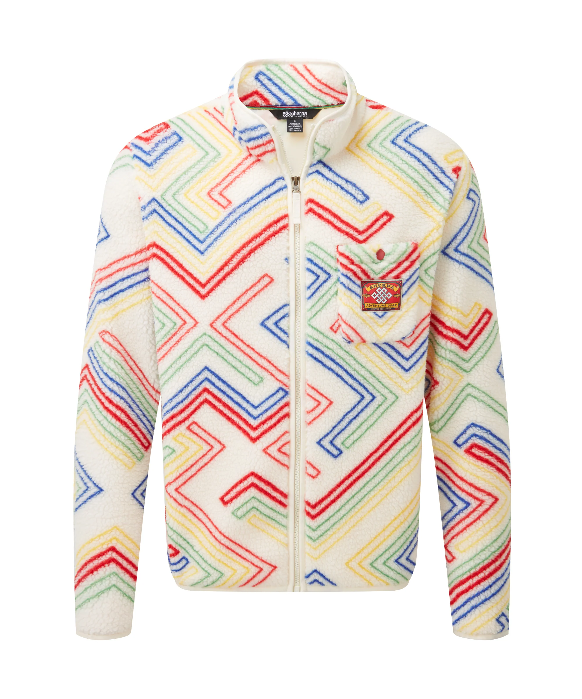 Tarcho Printed Full Zip Fleece - Peetho Geo Stripes