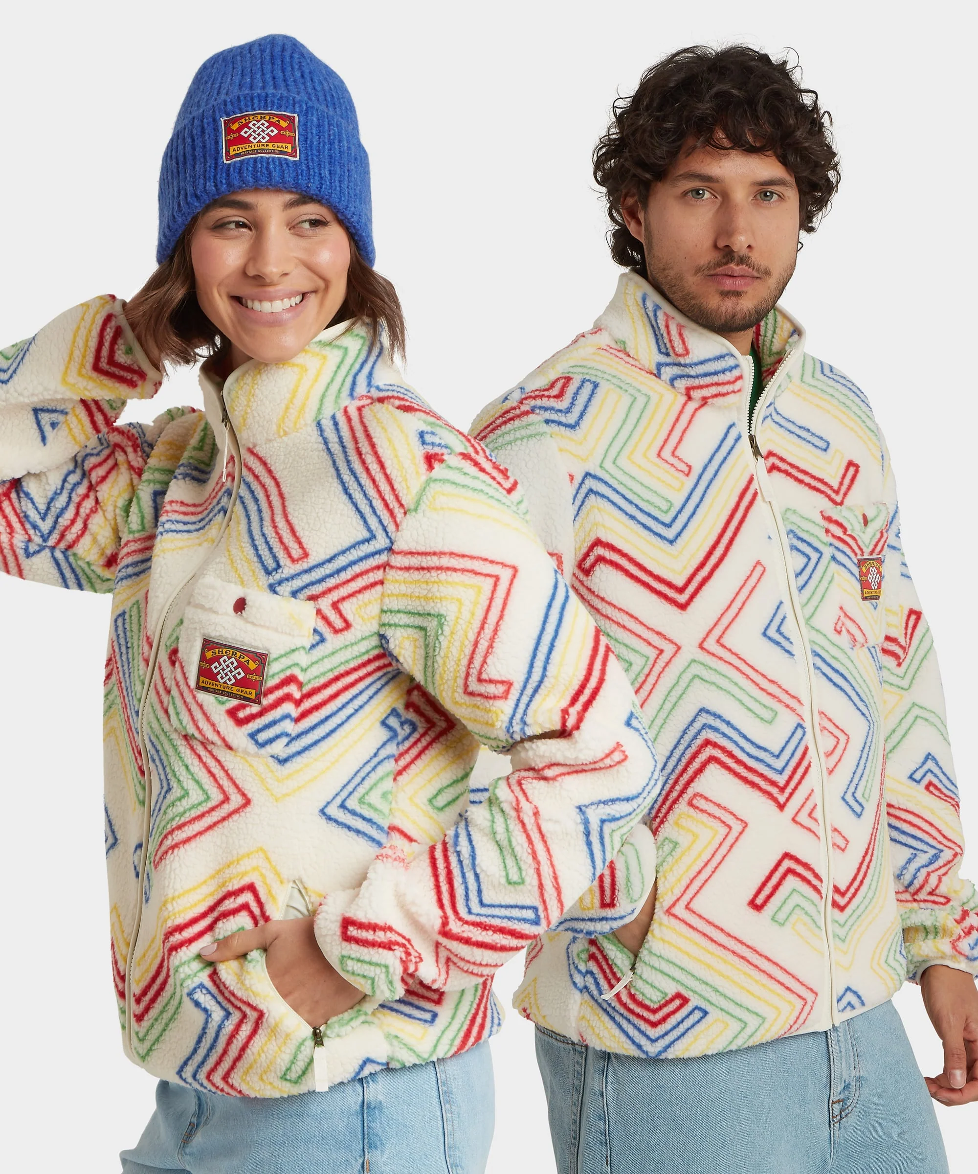 Tarcho Printed Full Zip Fleece - Peetho Geo Stripes - Image 2