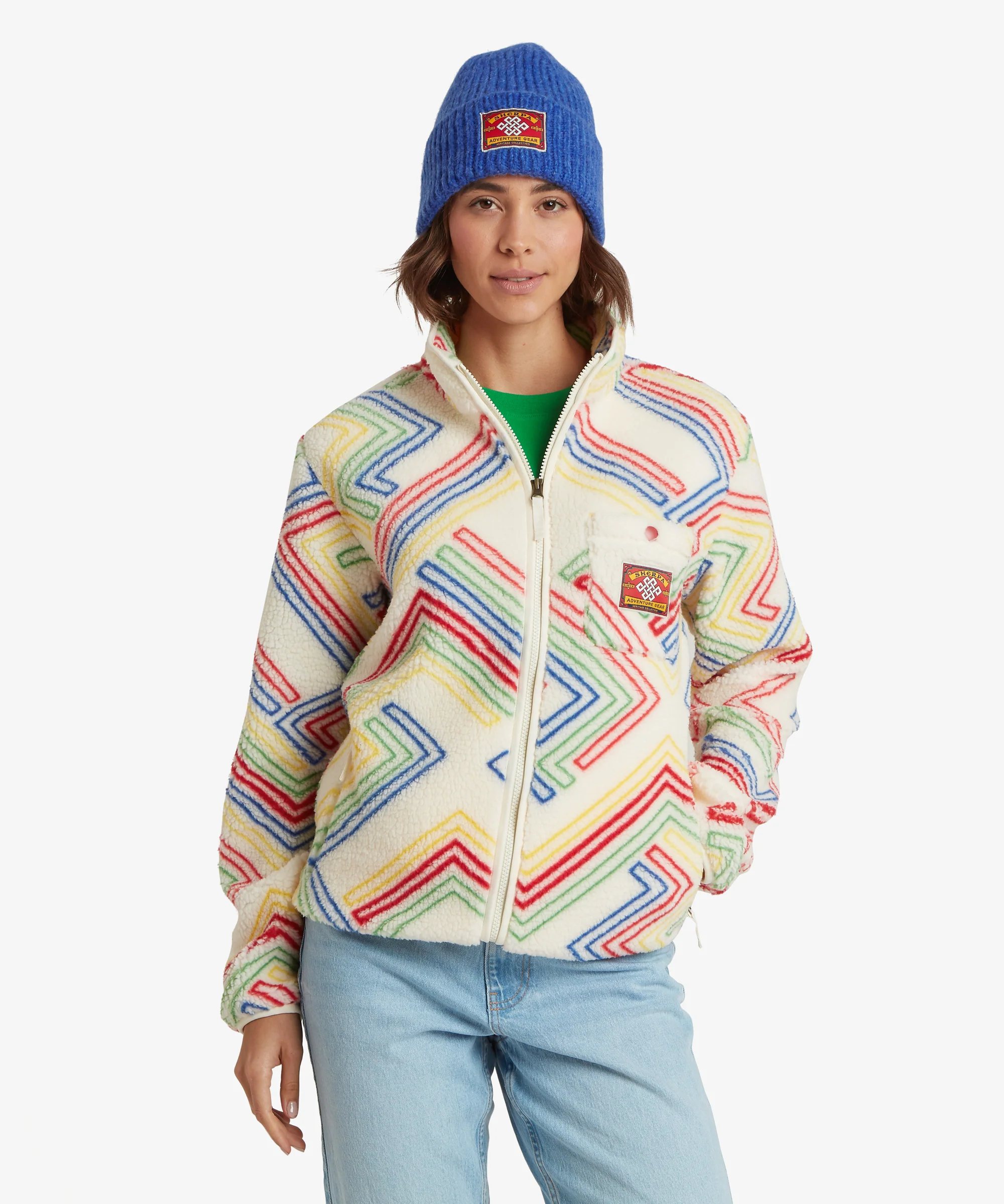 Tarcho Printed Full Zip Fleece - Peetho Geo Stripes - Image 4