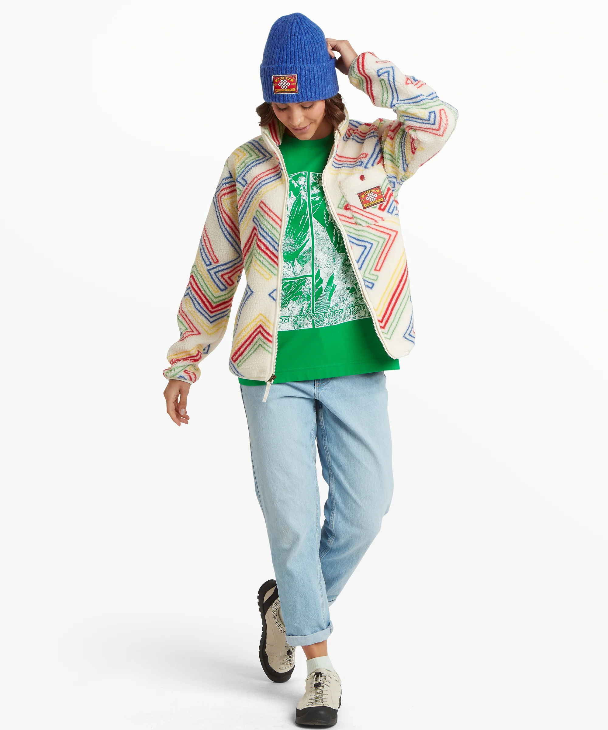 Tarcho Printed Full Zip Fleece - Peetho Geo Stripes - Image 6