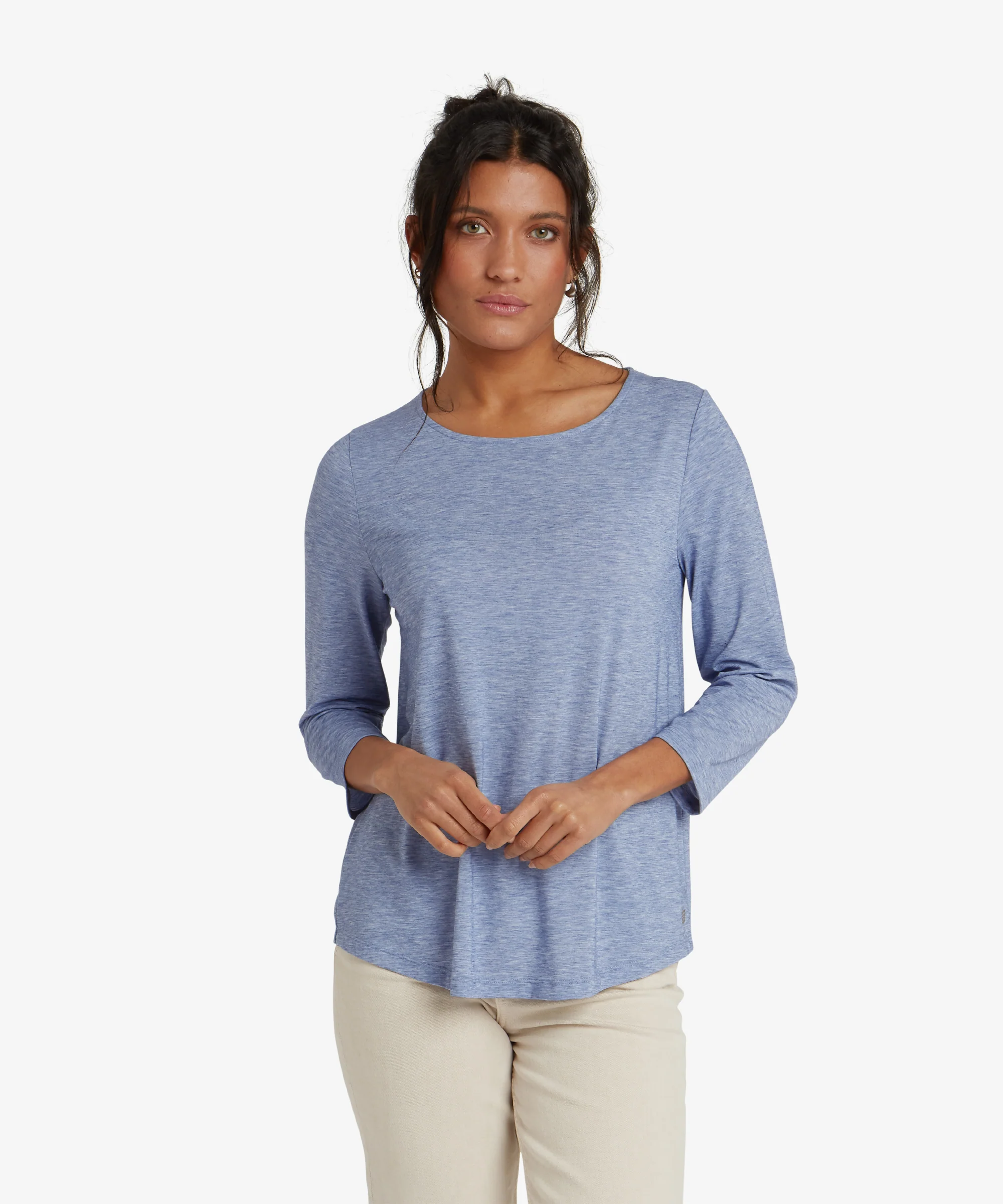 Asha 3 Quarter Sleeve Top - Seaport Blue - Image 2