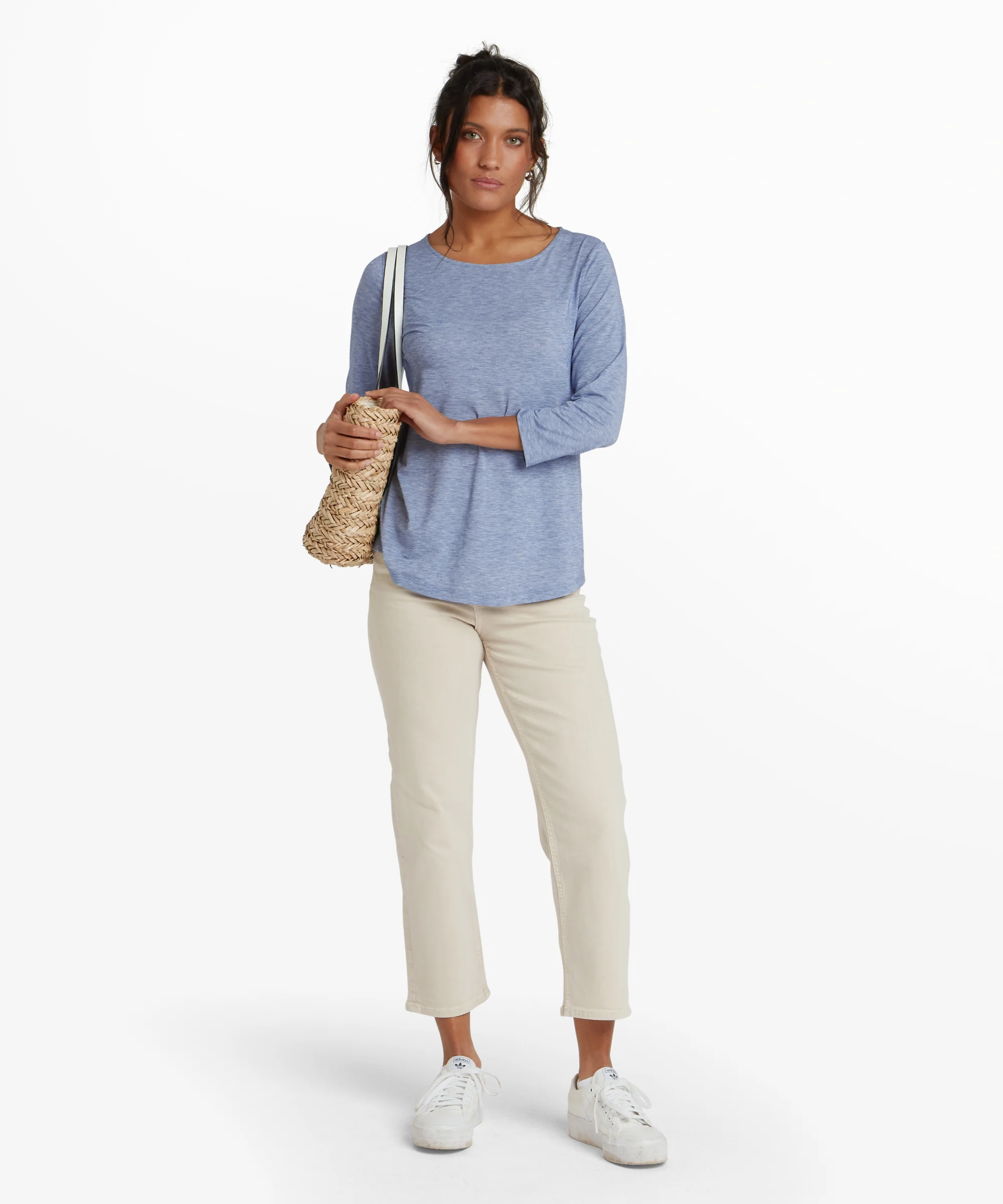 Asha 3 Quarter Sleeve Top - Seaport Blue - Image 3