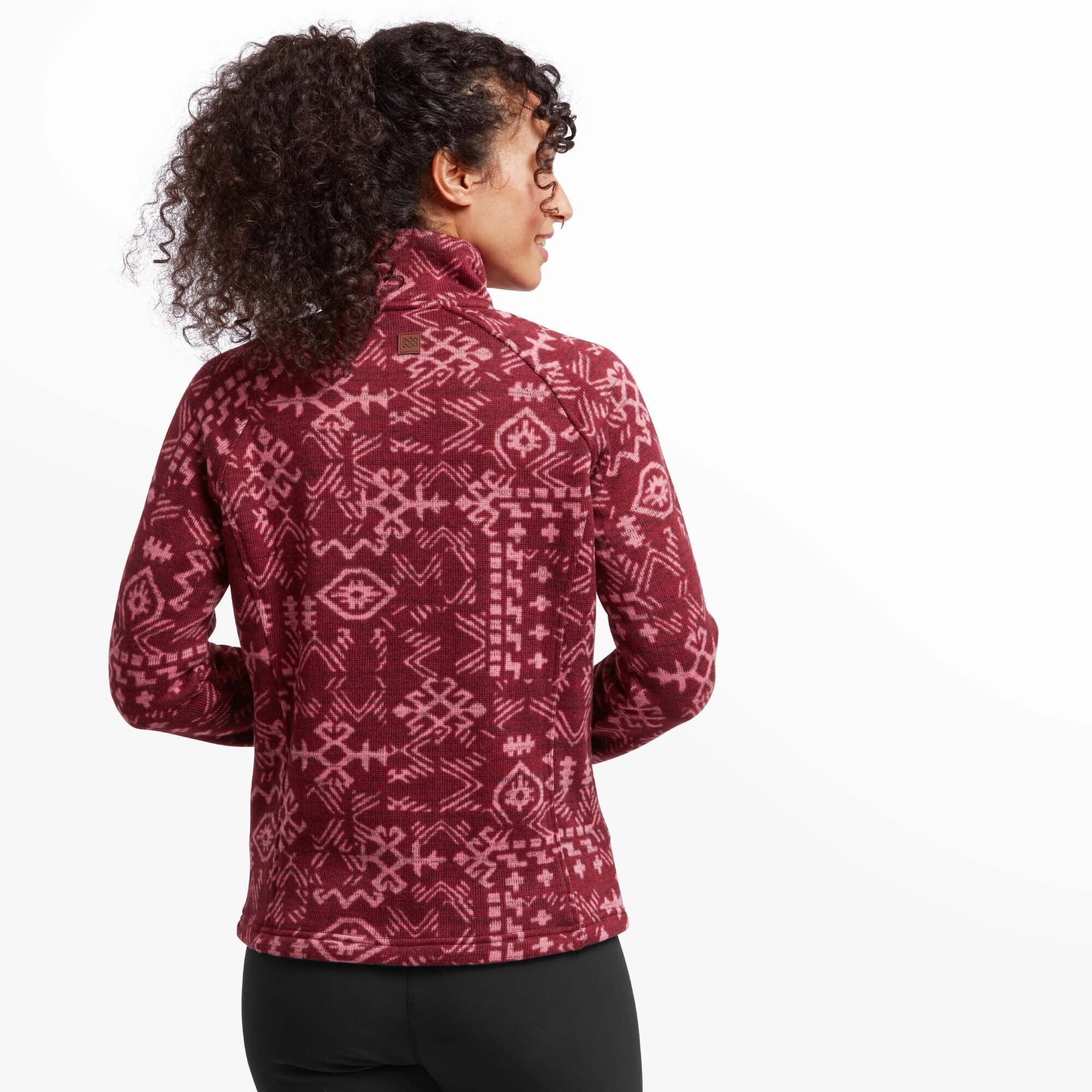 Bhutan Full Zip Jacket - Beet Red Abstract - Image 4