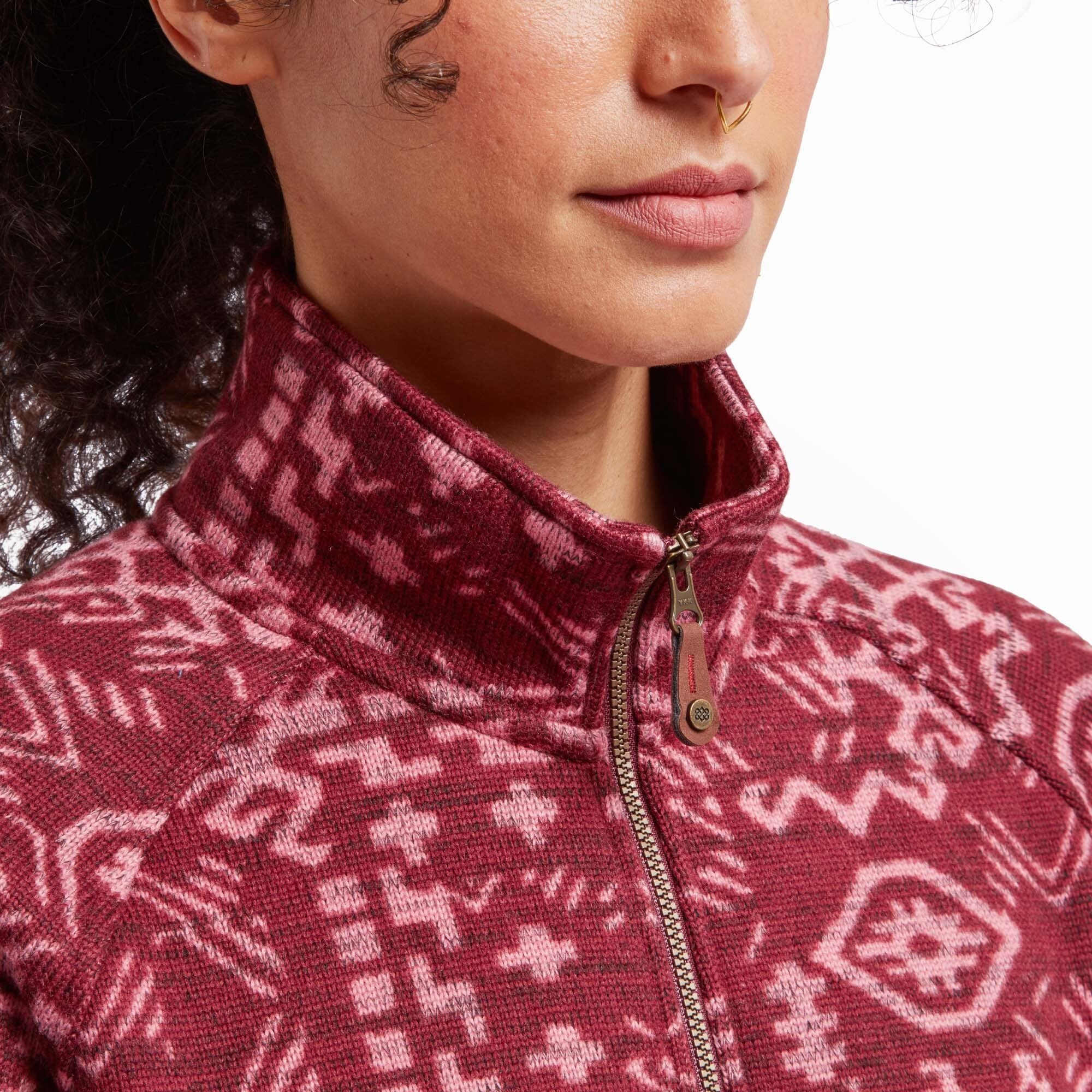 Bhutan Full Zip Jacket - Beet Red Abstract - Image 5