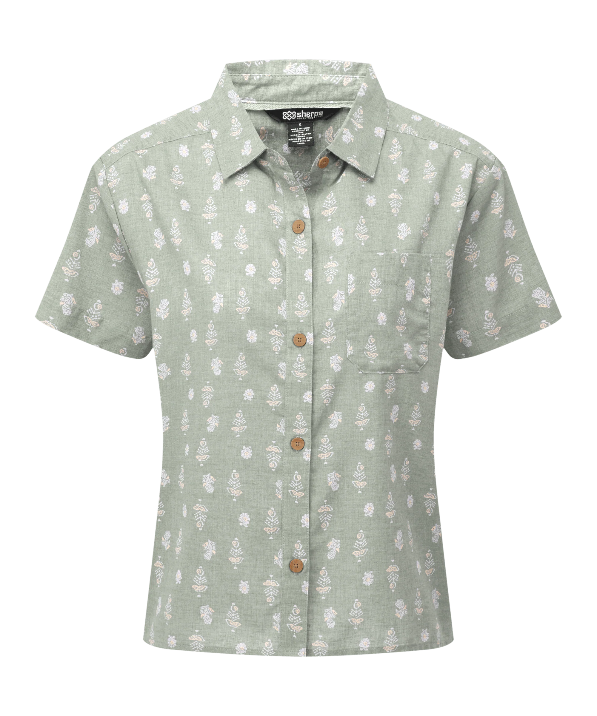Jaya Camp Shirt - Celery Indi Blossom