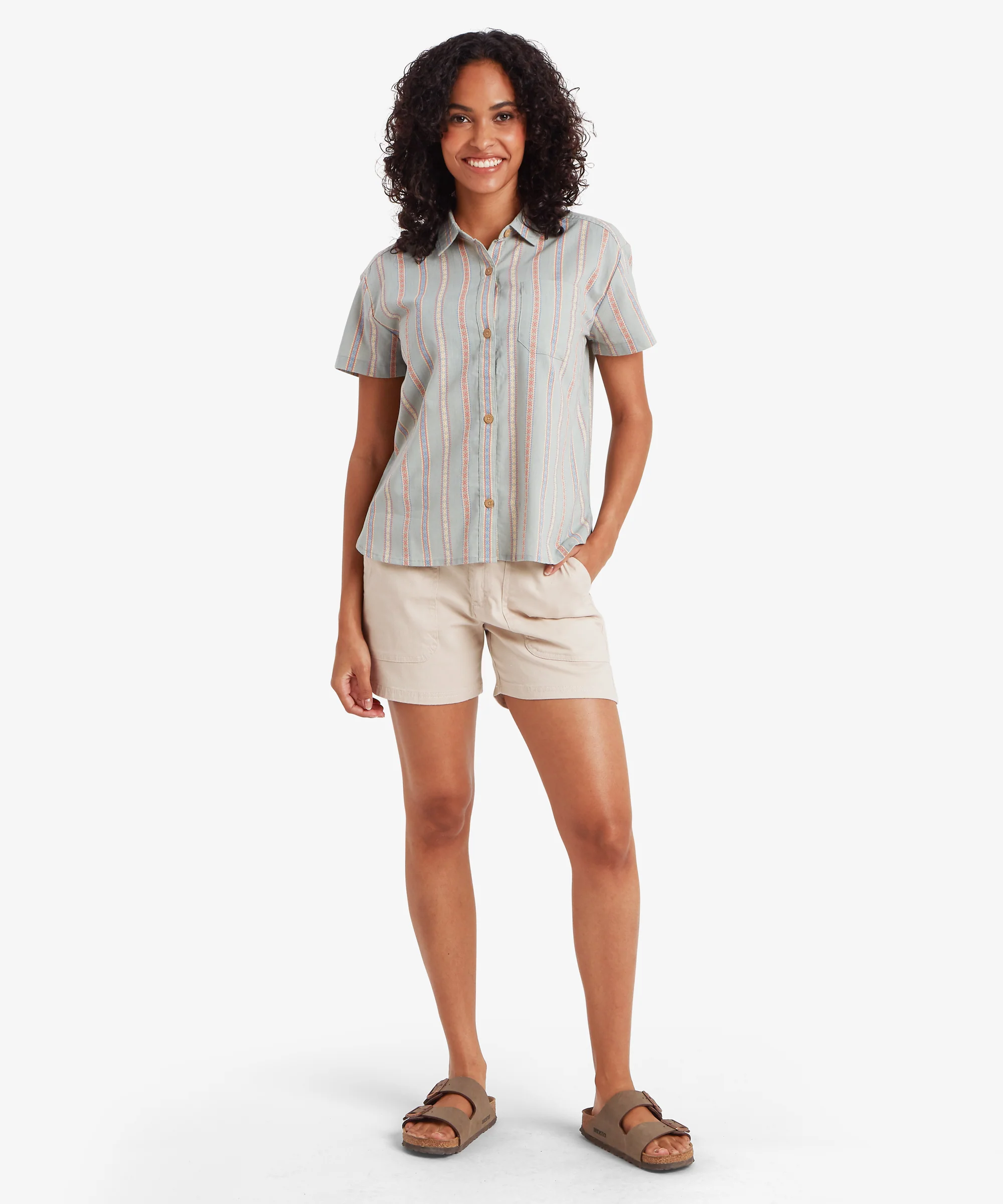 Jaya Camp Shirt - Celery Patti Stripe - Image 3