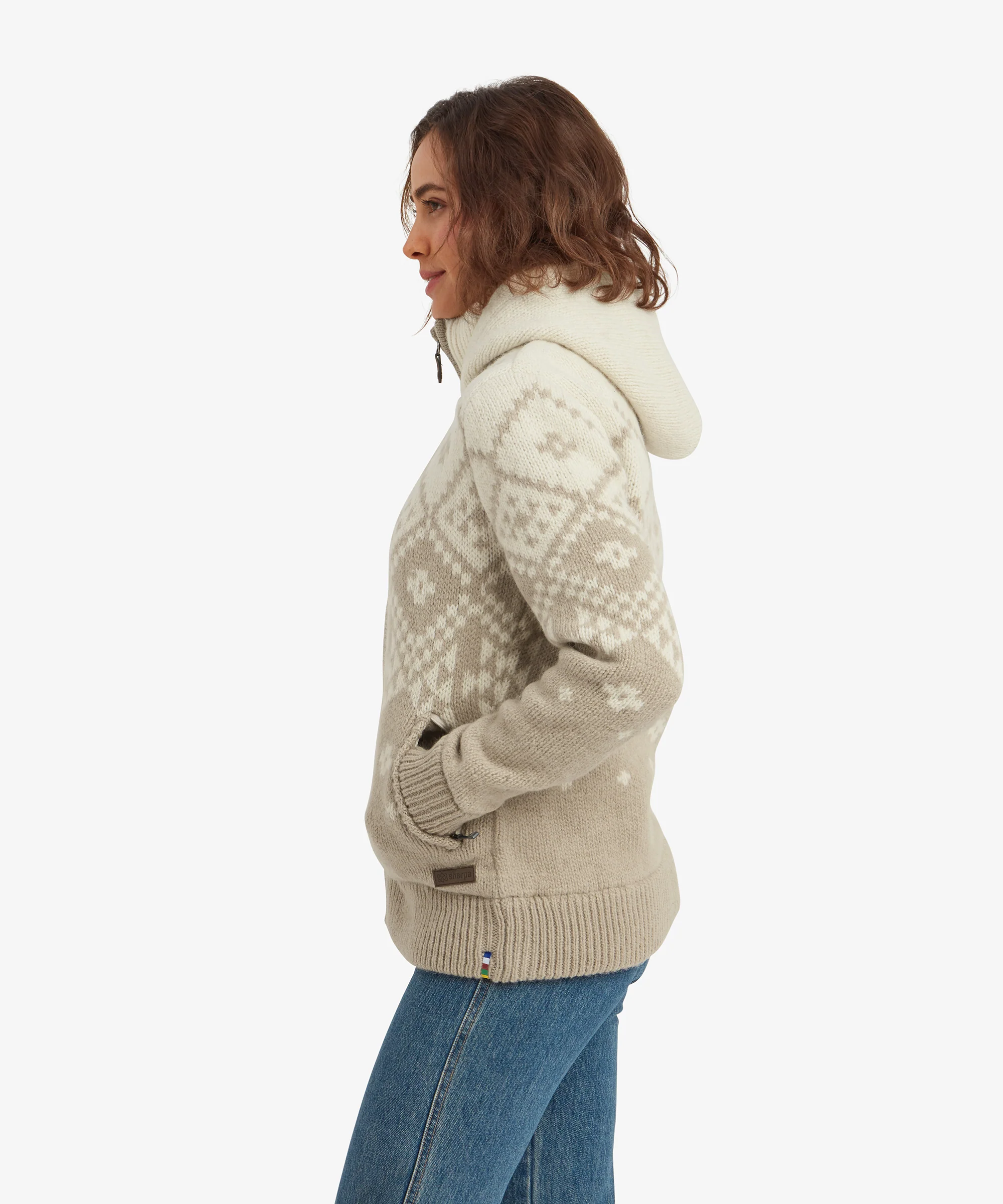 Kirtipur Full Zip Sweater - Cream - Image 4