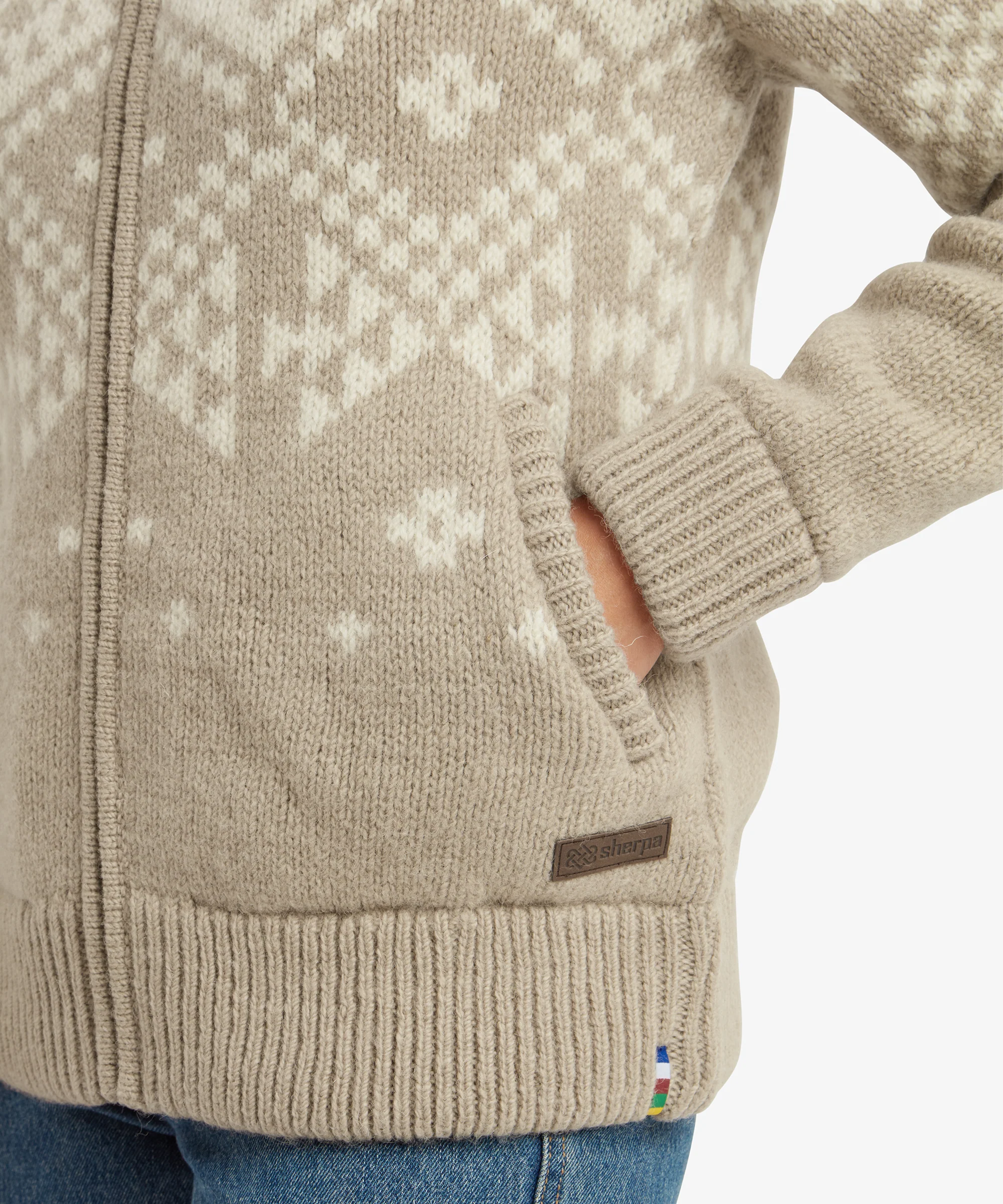 Kirtipur Full Zip Sweater - Cream - Image 8