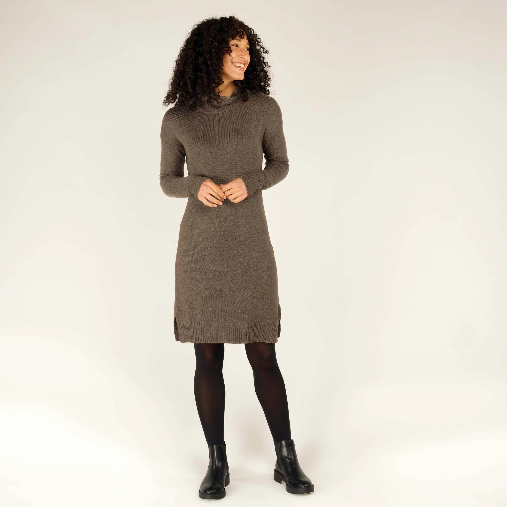 Lhakpa Mock Neck Dress - Maato Grey - Image 3