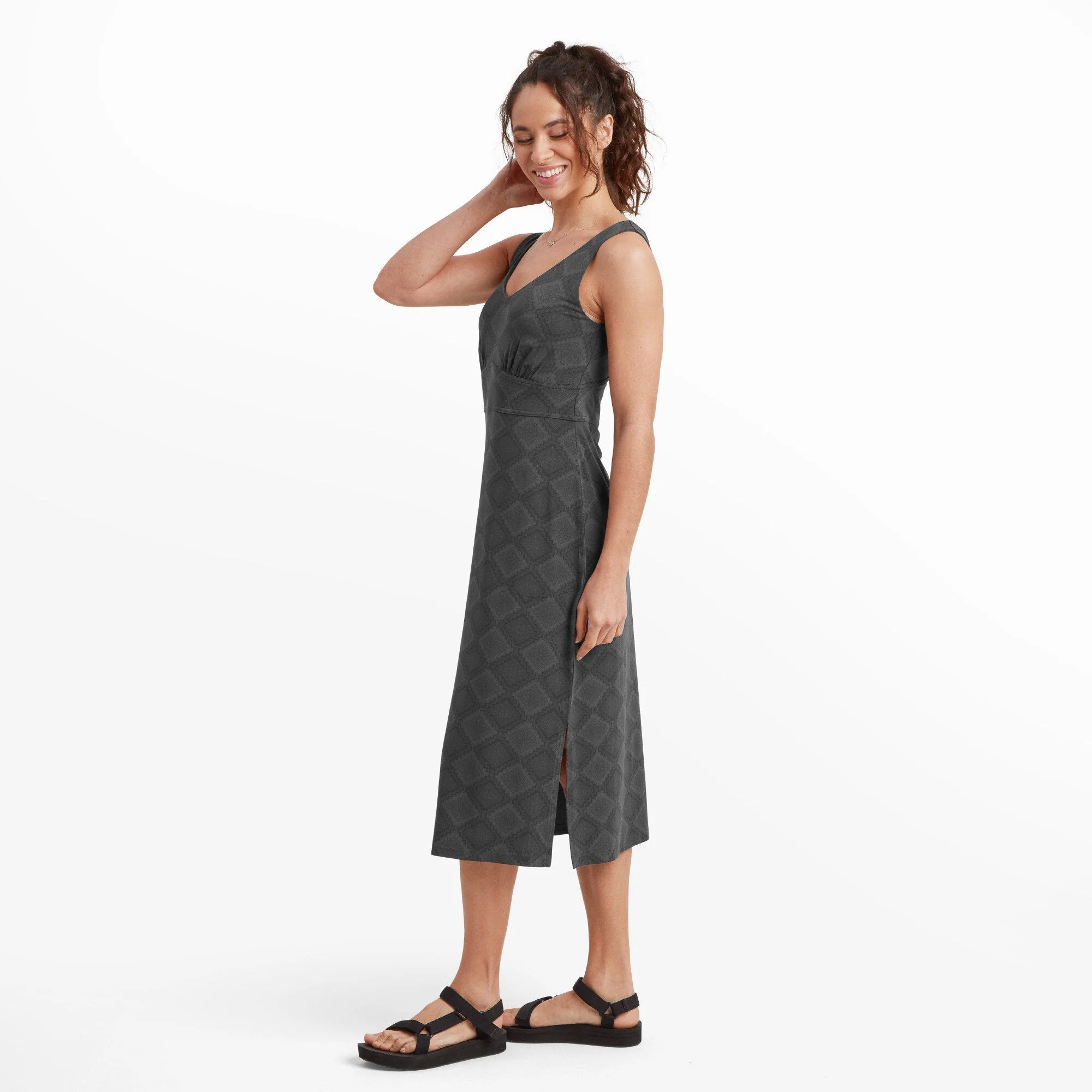 Neha Midi Dress - Black Barely There - Image 3