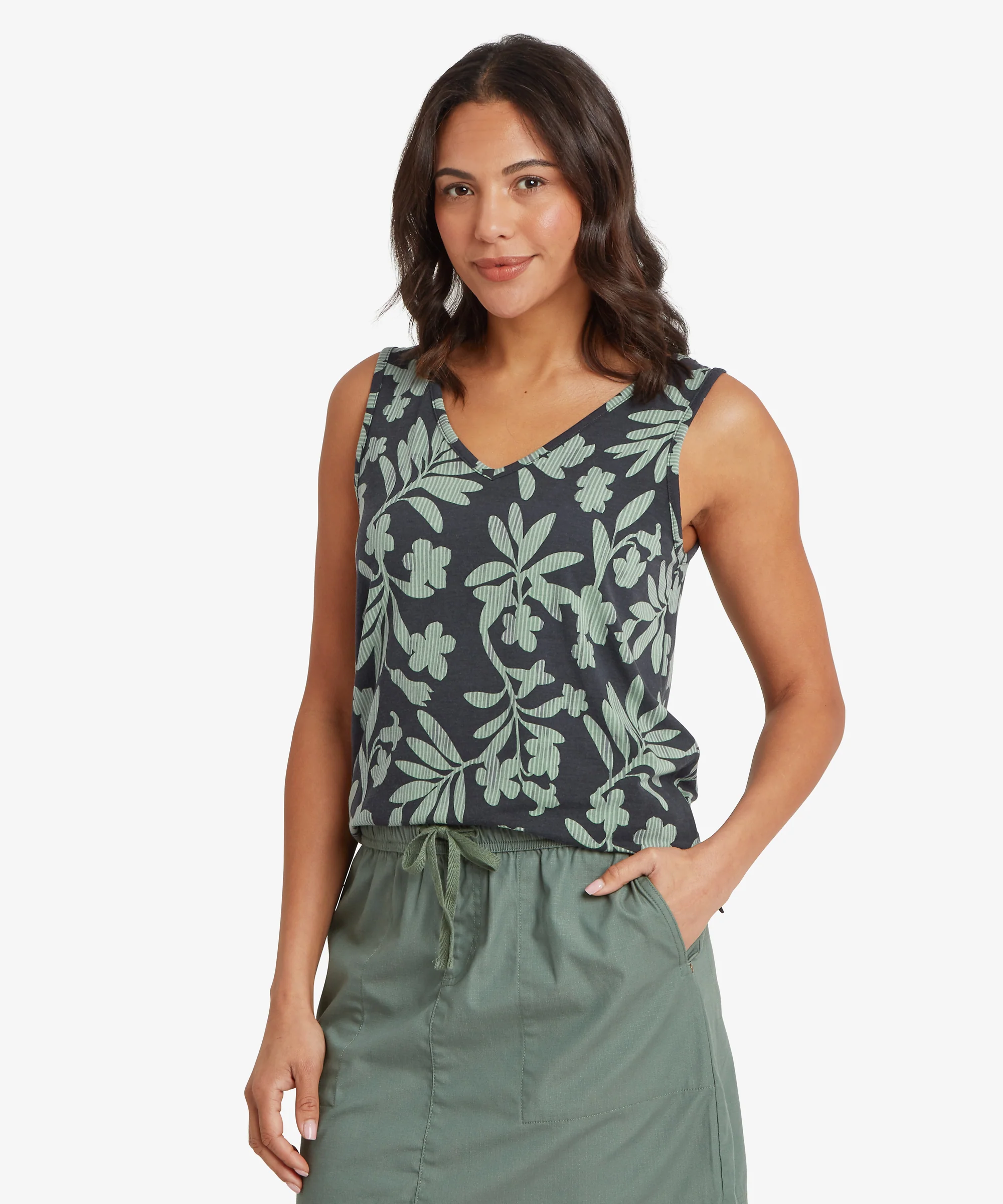 Neha V-Neck Tank Top - Black Gurans - Image 2