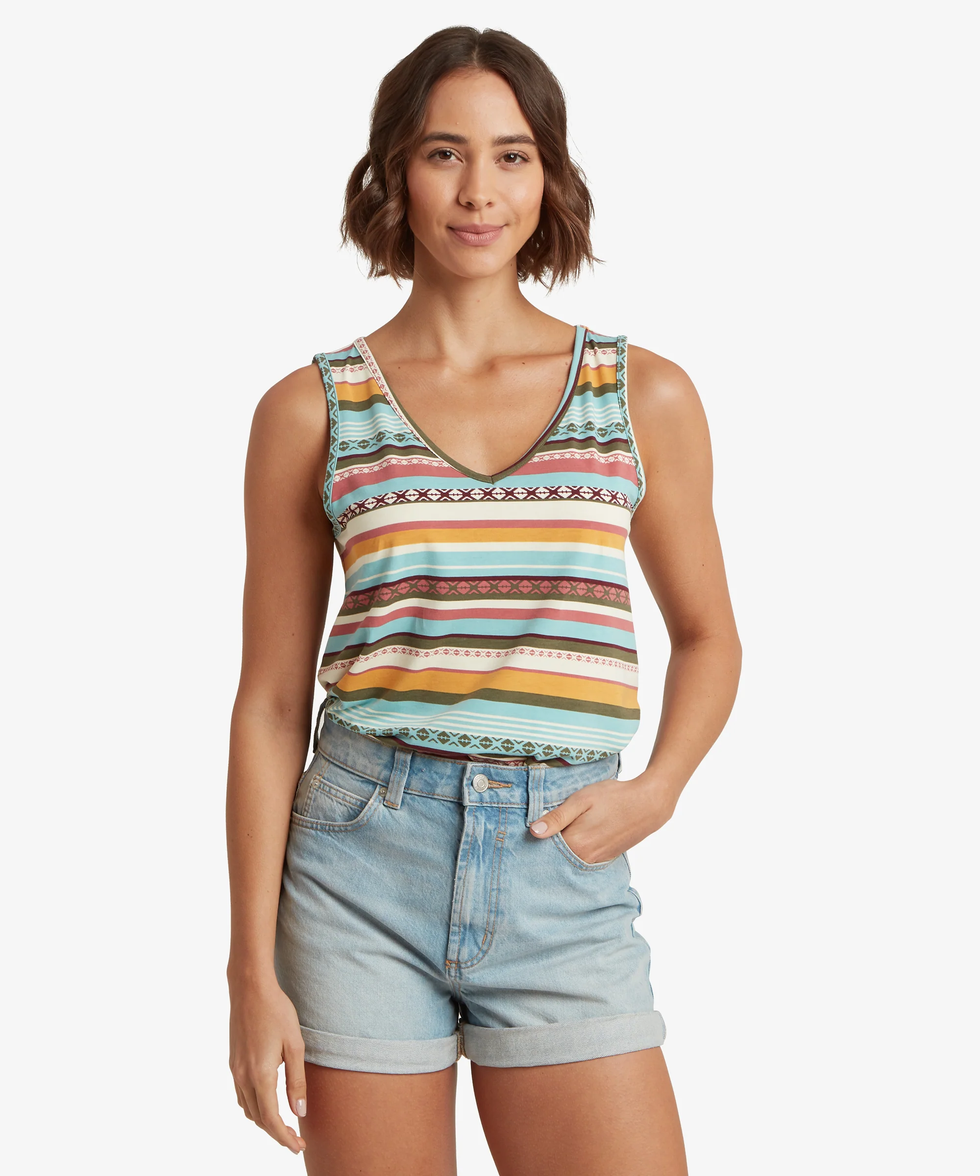 Neha V-Neck Tank Top - Evergreen Indreni - Image 2